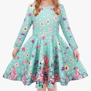 LaBeca Girls Dress Long Sleeve Unicorn 🦄 Casual Dresses